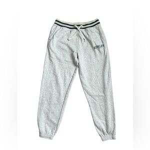 Hurley Men’s Gray Joggers with Dark Green Lettering and Strips size small